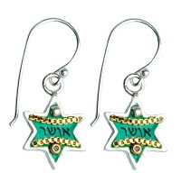 Happiness Star of David Earrings with Swarovsky Crystals